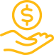 Hand with money symbol