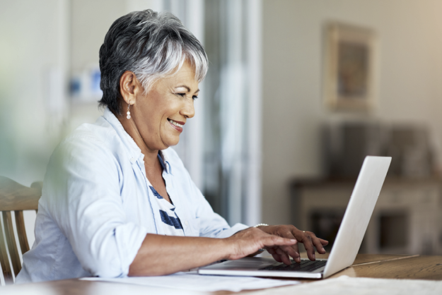 Older woman on computer