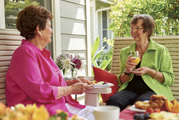 Seniors talking together