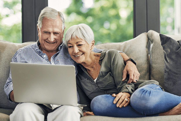 Older couple on laptop