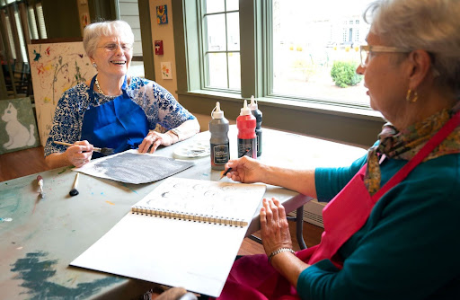 seniors in an art class together