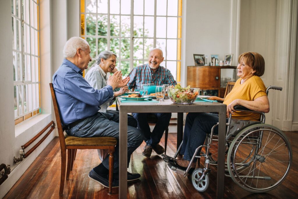 Group of seniors sitting at a table