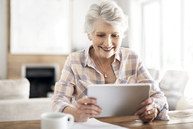 Older woman reading