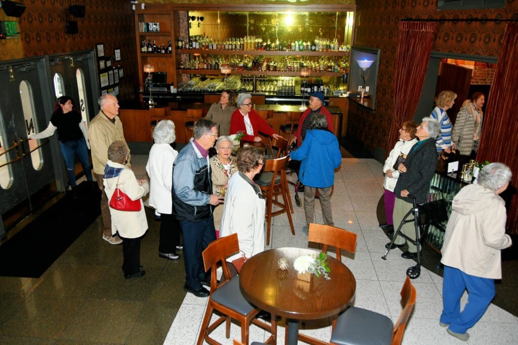 The Heritage tour group arrives at Stop 3 Sinema Restaurant and Bar.